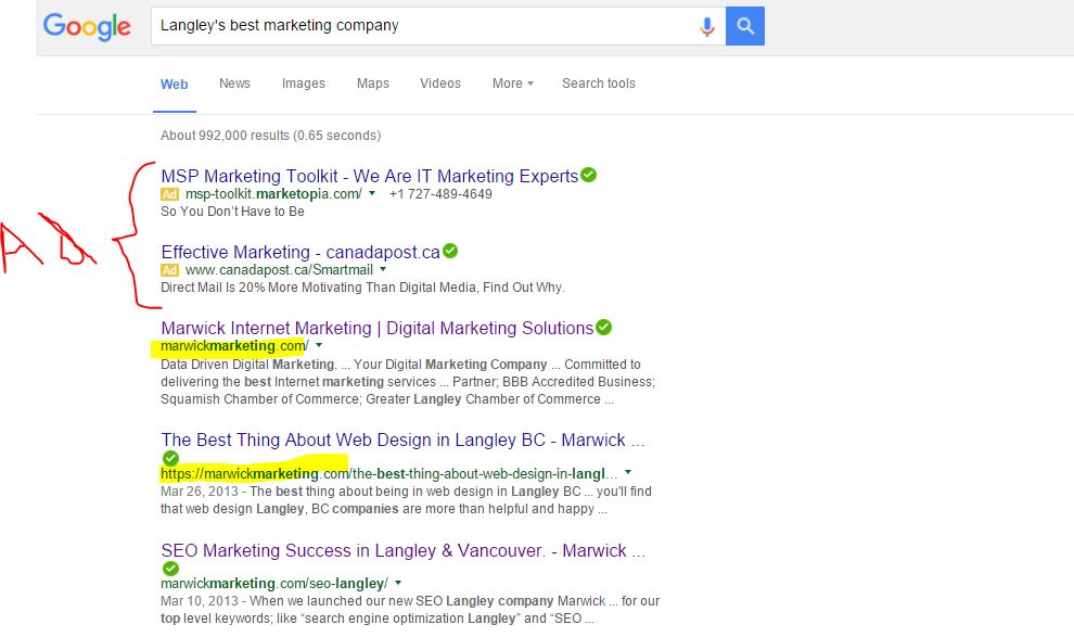 Seo company langley ranking