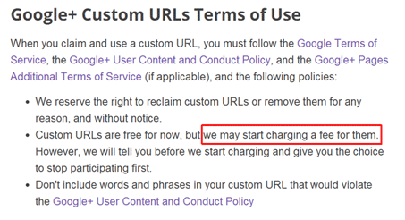 Google plus terms