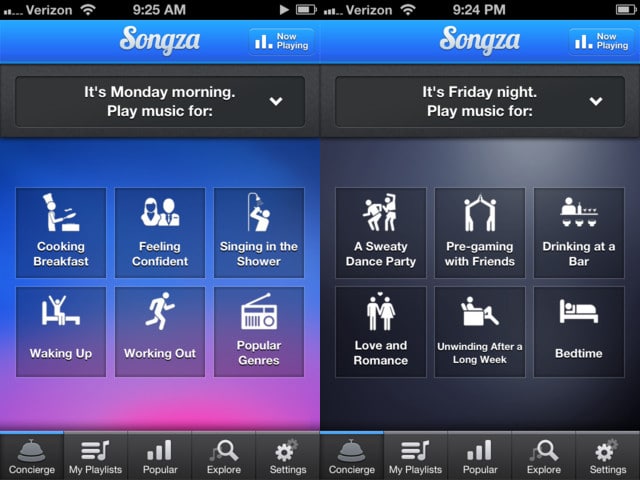 Songza vs 8tracks
