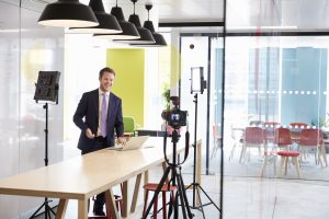 Young lawyer Making a video demonstration marketing