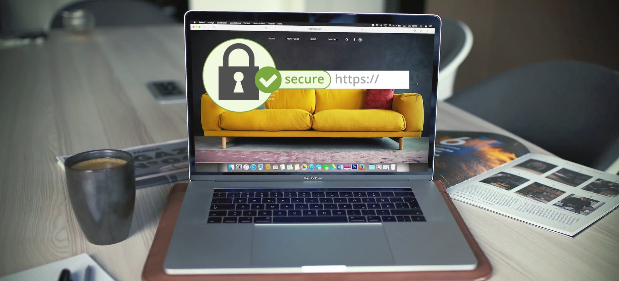 SSL Certificate SEO Google laptop website